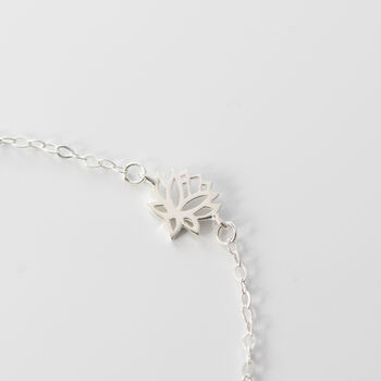 Sterling Silver Lotus Flower Bracelet, 4 of 7
