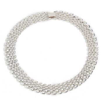 Silver Plated Mesh Chain Statement Necklace, 5 of 7