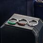 Sterling Silver Natural Green Onyx Half Infinity Ring, thumbnail 7 of 12