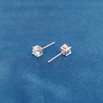 6 Mm Classic Round Solitaire Cz Stud Earrings, 6 of 7