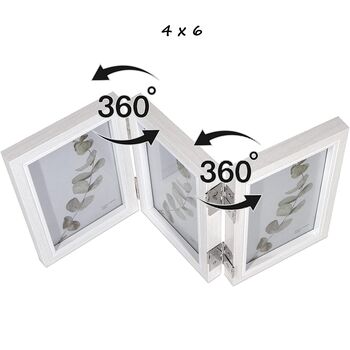 White Triple Picture Frames With 360° Folding Hinge, 5 of 12