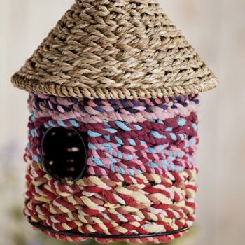 Bird House Made From Colourful Recycled Sari Fabric, 2 of 2