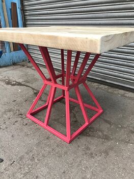 Reclaimed Industrial Cage Pedestal Table, 3 of 8