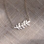 Leaf Family Initials Personalised Necklace In Silver Or Gold, thumbnail 3 of 6