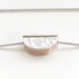 'Half Round' Silver And Brass Embossed Necklace, thumbnail 3 of 8