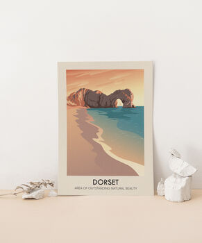 Dorset Aonb Travel Poster Art Print, 3 of 8