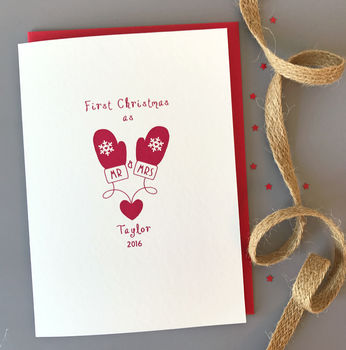 Personalised 'Mr And Mrs' First Christmas Card, 5 of 5