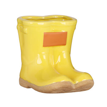 Personalised Yellow Welly Boots Planter, 2 of 6