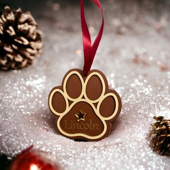 Personalised Paw Print Bauble, 2 of 2