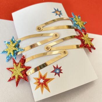 Gold Glitter Star Hair Clips, 11 of 11