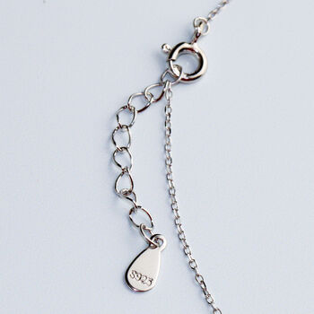 Sterling Silver Red Heart Charm Anklet, 3 of 5