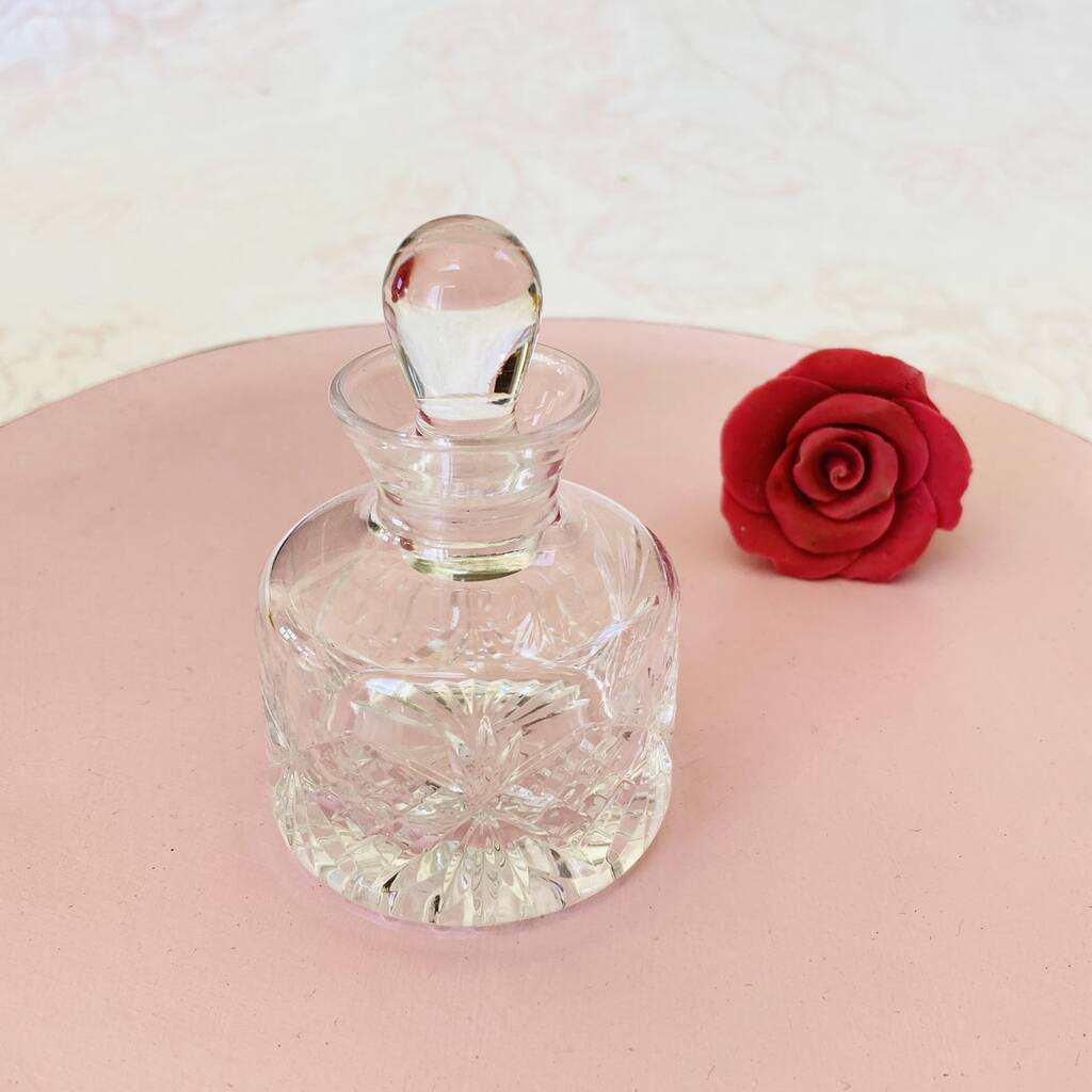 Vintage Decorative Cut Glass Crystal Perfume Bottle ~ 23, 1 of 7