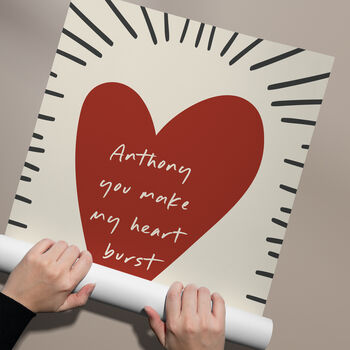 Personalised Name Print | You Make My Heart Burst, 4 of 5