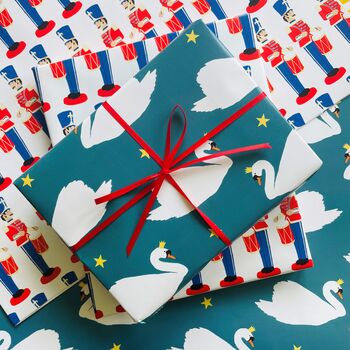 Christmas Swan Wrapping Paper, 4 of 4