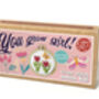 You Grow Girl! Mini Matchbox Cross Stitch Kit, thumbnail 2 of 6