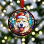 Akita In Santa Hat Suncatcher Decoration, thumbnail 4 of 6
