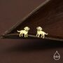 Sterling Silver Labrador Puppy Stud Earrings, thumbnail 4 of 12
