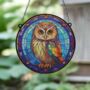 Little Owl Stained Glass Effect Suncatcher, thumbnail 5 of 6