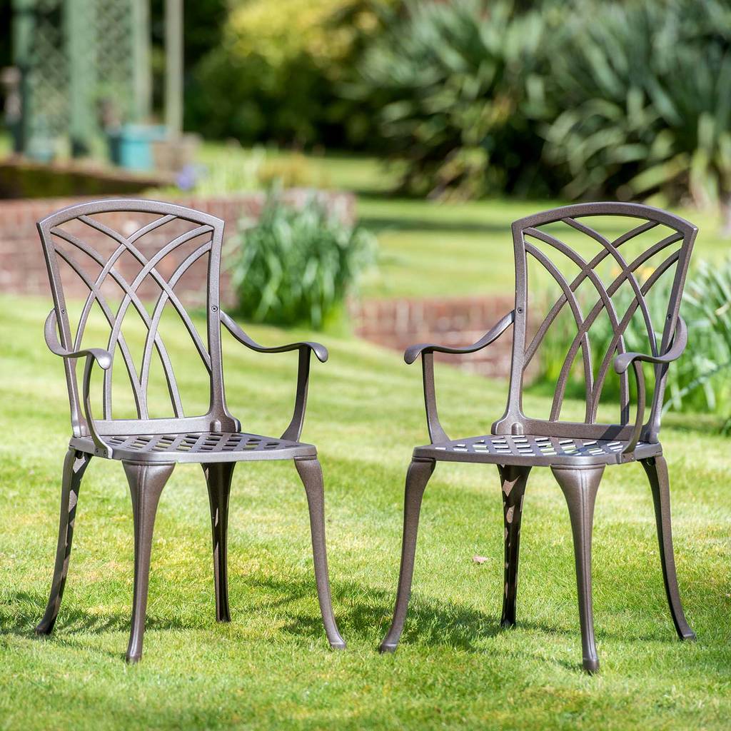 Aluminium Garden Bistro Chairs Set Of Two By Plant Theatre