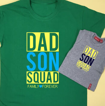 Personalised Dad And Son Squad T Shirt Set, 2 of 6