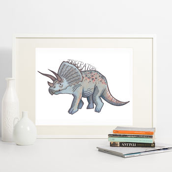 Triceratops Dinosaur Print, 2 of 4