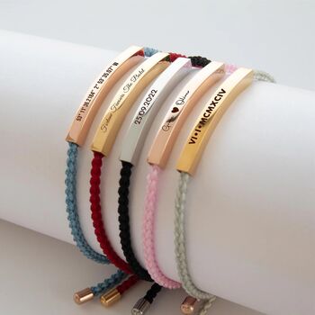 Engraved Rope Bar Bracelet, 10 of 12