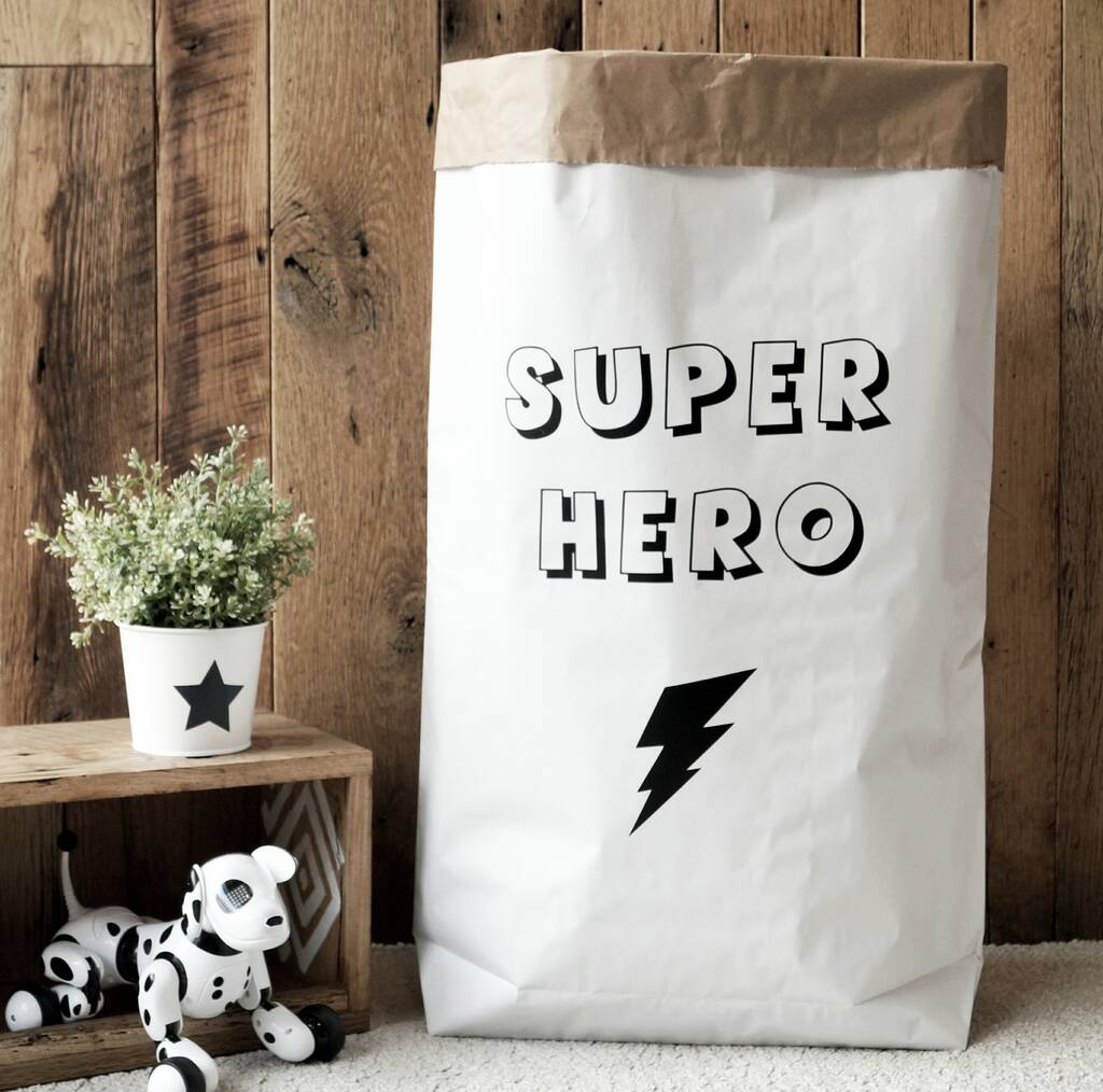 'Super Hero' Paper Storage Bag, 1 of 3