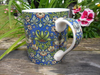 Jumbo Mug In William Morris Blue Strawberry Thief Design, 3 of 8