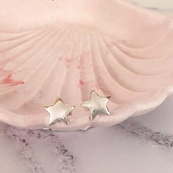 Sterling Silver Star Earring Studs, 2 of 6