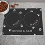 Personalised Black Pet Bowl Mat, thumbnail 3 of 3