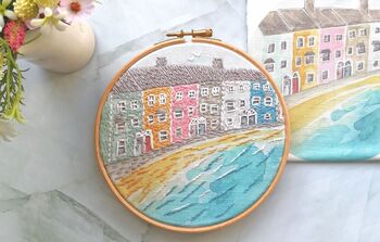 Pastel Cottages Embroidery Kit, 9 of 11