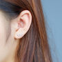 Sterling Silver Asymmetrical Leaf Stud Earrings, thumbnail 2 of 7