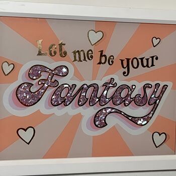 Glass Gold Leaf 'Let Me Be Your Fantasy' Wall Art Sign, 5 of 11