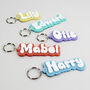 Two Colour Acrylic Personalised Name Keyring, thumbnail 1 of 5