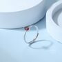 Sterling Silver Natural Red Garnet Droplet Ring, thumbnail 3 of 12