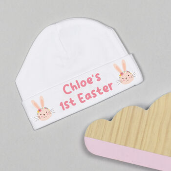 Personalised First Easter Rabbit Bodysuit Pink Or Grey, 5 of 8