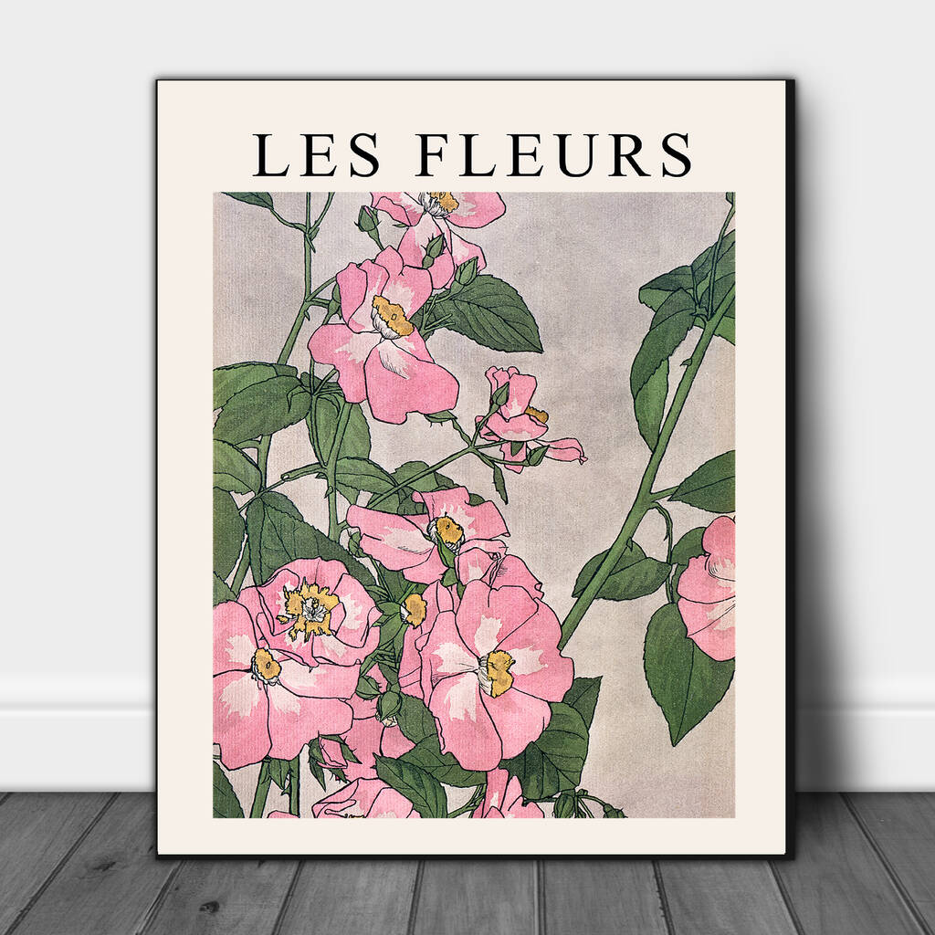 Vintage Pink 'Les Fleus' Print, 1 of 3