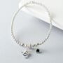 Sterling Silver Robin Beaded Stretch Bracelet, thumbnail 3 of 11