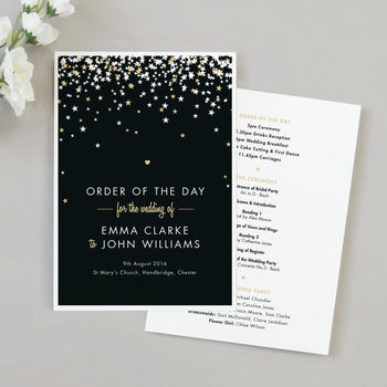 Bella Wedding Order Of The Day Program Cards, 2 of 2