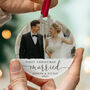 Personalised First Christmas Married Photo Decoration, thumbnail 9 of 9
