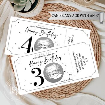 Personalised Birthday Scratch Card, 20th, 30th, 40th, 50th, 60th, 70th, 80th, 4 of 8