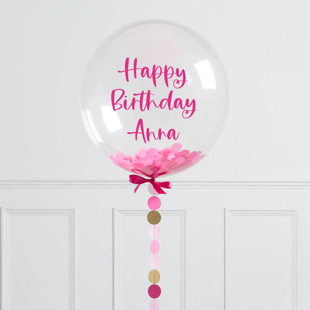 Personalised Pink Circle Bubble Balloon, 1 of 3