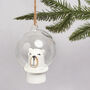 G Decor Cheerful Polar Bear Glass Christmas Tree Bauble, thumbnail 1 of 3