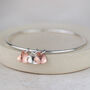 Sterling Silver And Copper Heart Charm Bangle, thumbnail 3 of 5