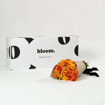 Tangerine Orange Ranunculus Fresh Flower Bouquet, 2 of 3