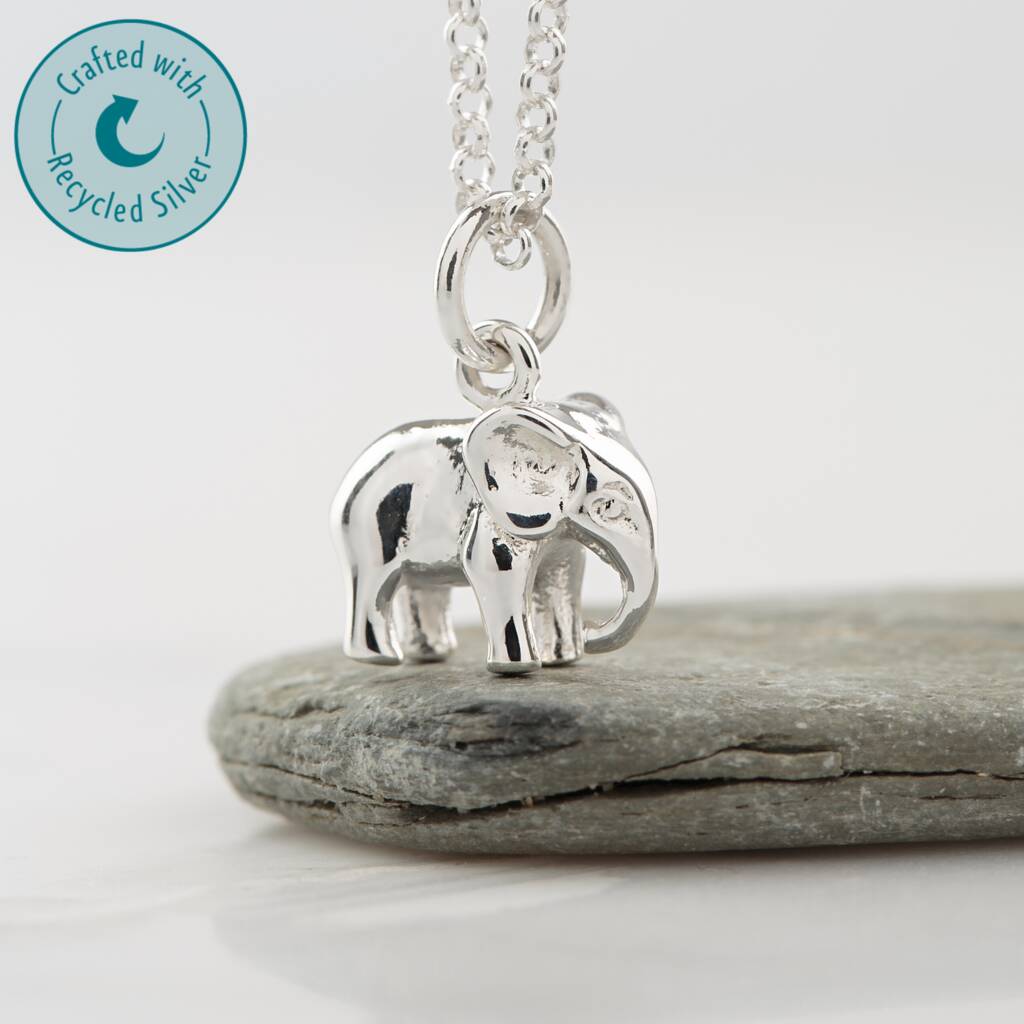 Elephant Charm Necklace With Personalised Message Card, 1 of 12