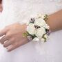 Wedding Flower Wrist Corsage In Purple, thumbnail 7 of 8