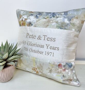 Golden Or Silver Wedding Cushion, 2 of 10