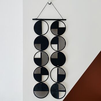 Black Cut Out Plywood Geometric Wall Art, 2 of 10