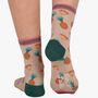 Women's Bamboo Socks Cream Pineapples, thumbnail 1 of 5